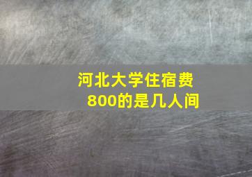 河北大学住宿费800的是几人间