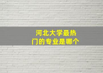 河北大学最热门的专业是哪个