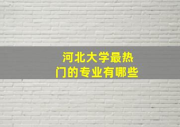 河北大学最热门的专业有哪些