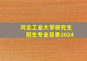 河北工业大学研究生招生专业目录2024