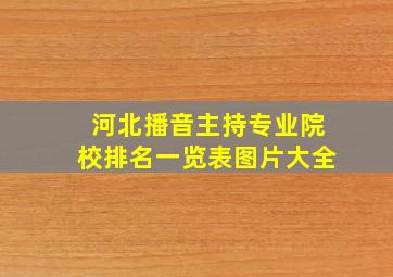 河北播音主持专业院校排名一览表图片大全