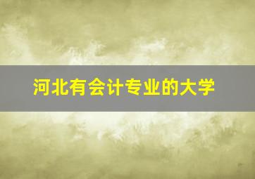 河北有会计专业的大学