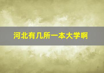 河北有几所一本大学啊