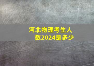 河北物理考生人数2024是多少