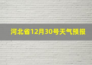 河北省12月30号天气预报