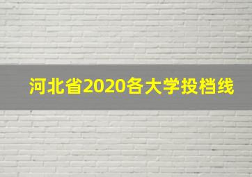 河北省2020各大学投档线