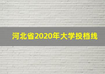 河北省2020年大学投档线