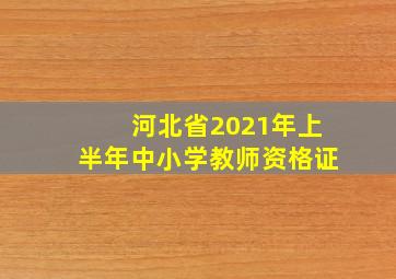 河北省2021年上半年中小学教师资格证