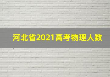 河北省2021高考物理人数