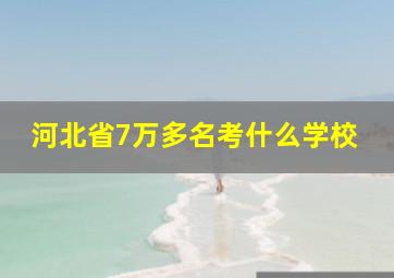 河北省7万多名考什么学校