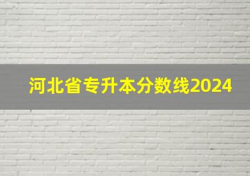 河北省专升本分数线2024