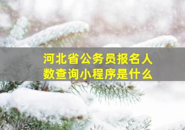 河北省公务员报名人数查询小程序是什么