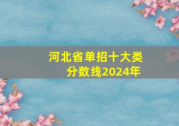 河北省单招十大类分数线2024年