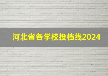 河北省各学校投档线2024