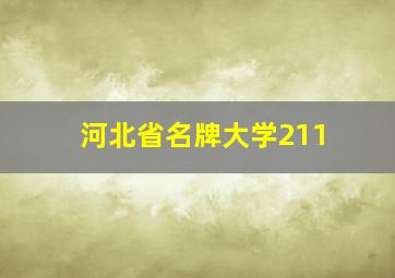 河北省名牌大学211