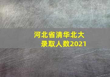 河北省清华北大录取人数2021