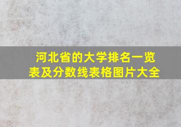 河北省的大学排名一览表及分数线表格图片大全