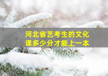 河北省艺考生的文化课多少分才能上一本