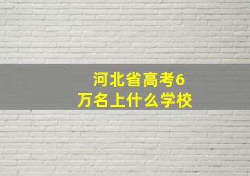 河北省高考6万名上什么学校