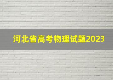 河北省高考物理试题2023