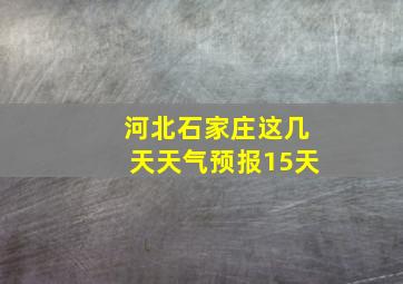 河北石家庄这几天天气预报15天