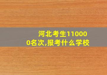 河北考生110000名次,报考什么学校