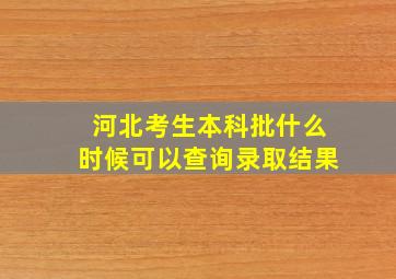 河北考生本科批什么时候可以查询录取结果