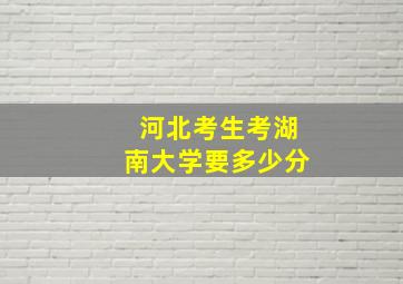 河北考生考湖南大学要多少分