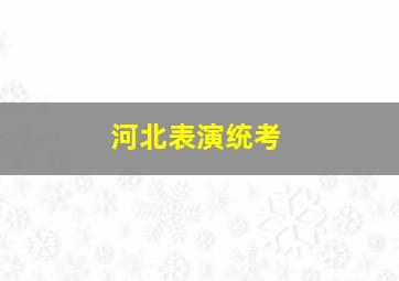 河北表演统考