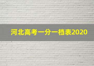 河北高考一分一档表2020