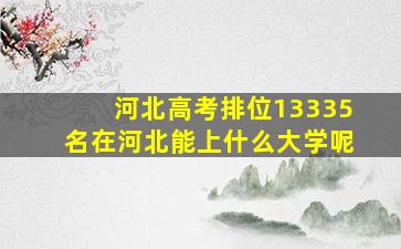 河北高考排位13335名在河北能上什么大学呢