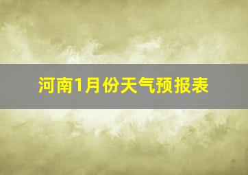 河南1月份天气预报表