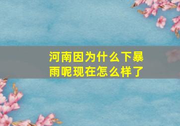 河南因为什么下暴雨呢现在怎么样了