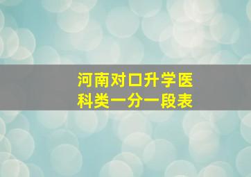 河南对口升学医科类一分一段表