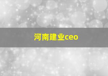 河南建业ceo