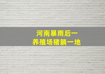 河南暴雨后一养殖场猪躺一地