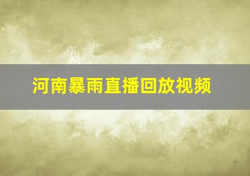 河南暴雨直播回放视频