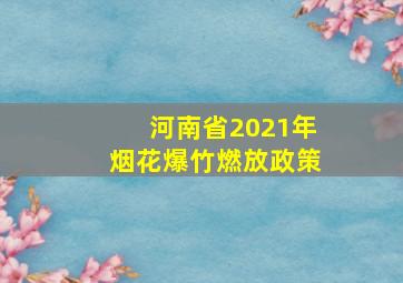 河南省2021年烟花爆竹燃放政策