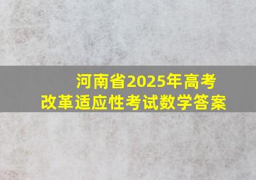 河南省2025年高考改革适应性考试数学答案