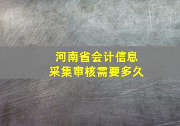 河南省会计信息采集审核需要多久