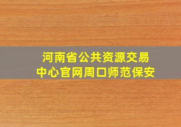 河南省公共资源交易中心官网周口师范保安