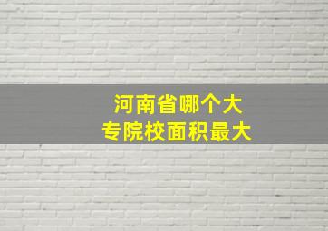 河南省哪个大专院校面积最大