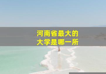 河南省最大的大学是哪一所