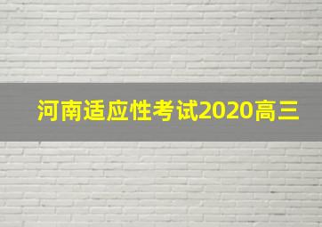 河南适应性考试2020高三