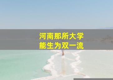 河南那所大学能生为双一流