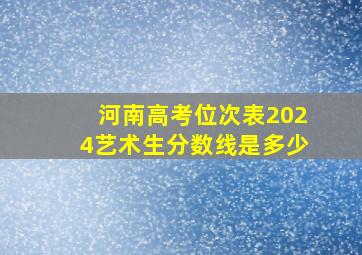 河南高考位次表2024艺术生分数线是多少