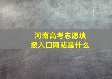 河南高考志愿填报入口网站是什么