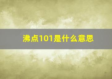 沸点101是什么意思