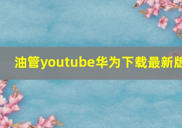 油管youtube华为下载最新版