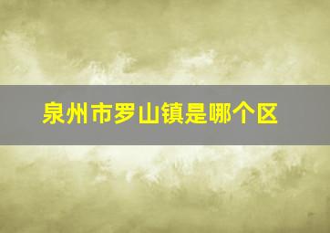 泉州市罗山镇是哪个区